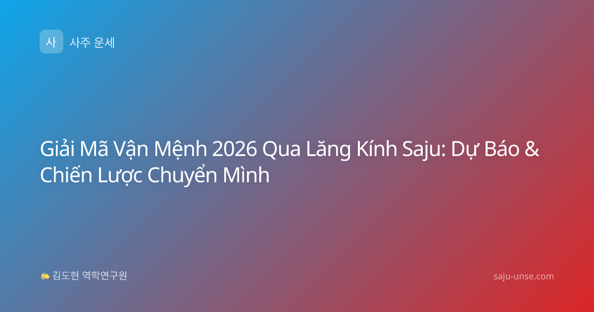 Giải Mã Vận Mệnh 2026 Qua Lăng Kính Saju: Dự Báo & Chiến Lược Chuyển Mình