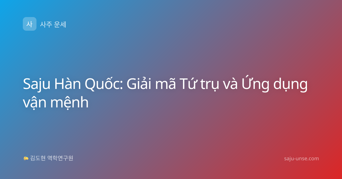 Saju Hàn Quốc: Giải mã Tứ trụ và Ứng dụng vận mệnh