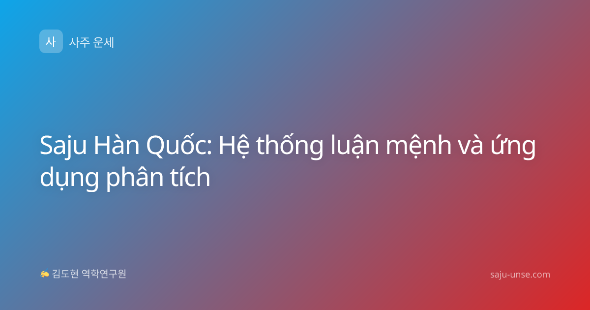 Saju Hàn Quốc: Hệ thống luận mệnh và ứng dụng phân tích