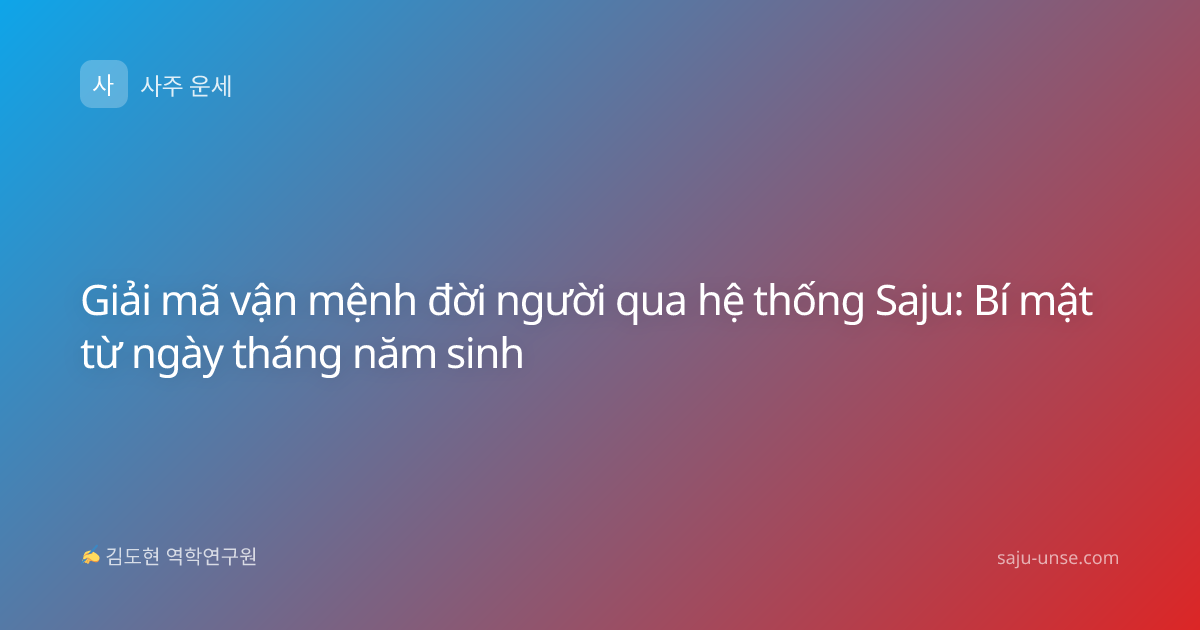 Giải mã vận mệnh đời người qua hệ thống Saju: Bí mật từ ngày tháng năm sinh