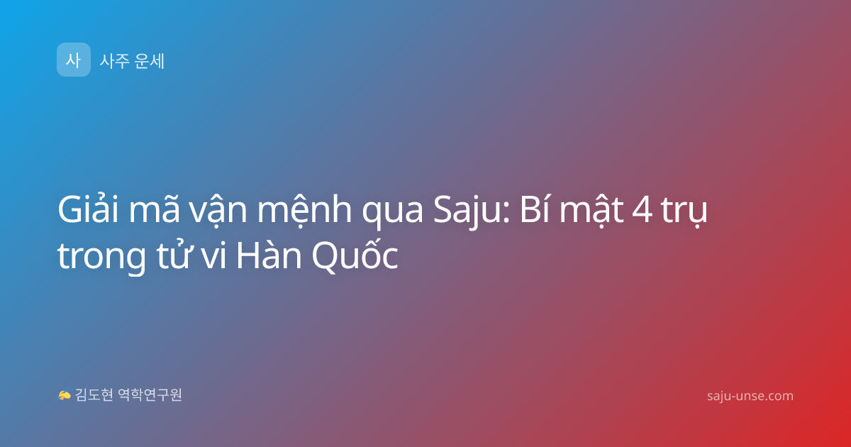 Giải mã vận mệnh qua Saju: Bí mật 4 trụ trong tử vi Hàn Quốc