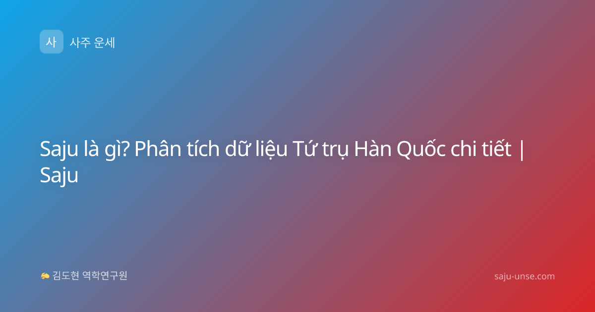 Saju là gì? Phân tích dữ liệu Tứ trụ Hàn Quốc chi tiết | Saju